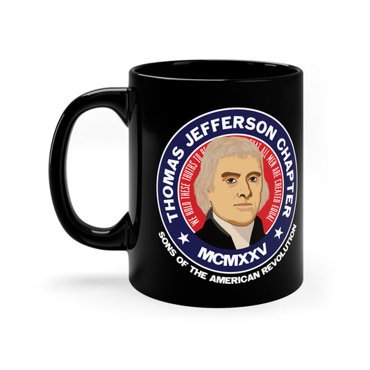 Thomas Jefferson Chapter 11oz Black Mug