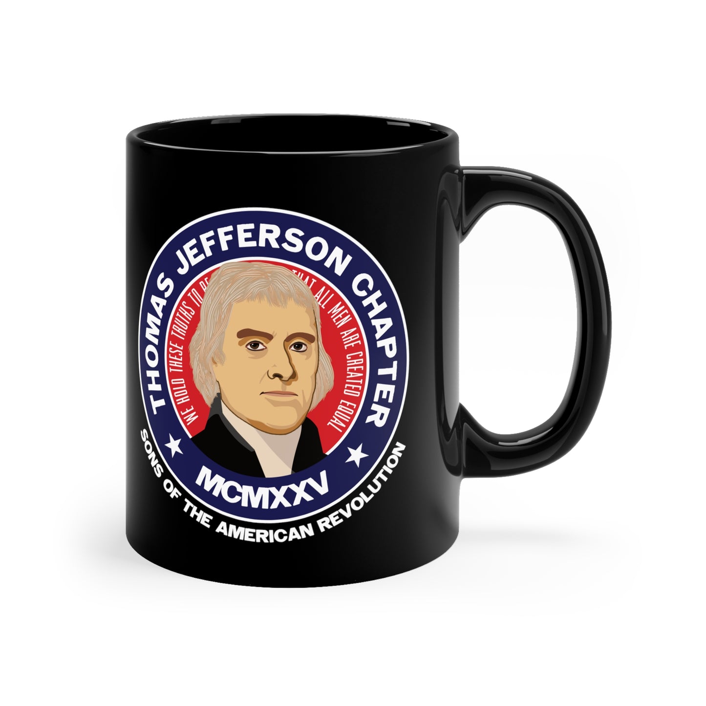 Thomas Jefferson Chapter 11oz Black Mug