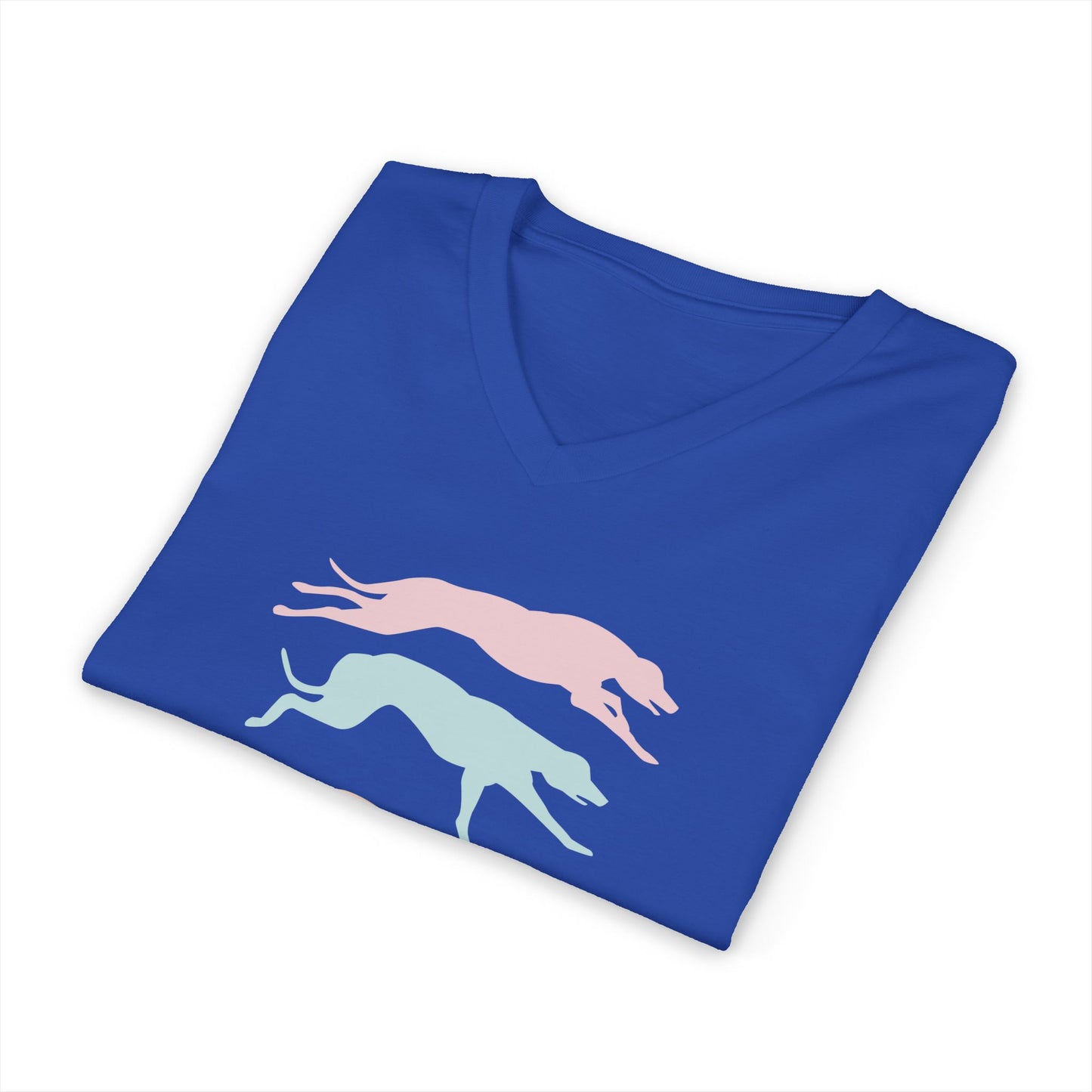 Pastel Greyhound Running Tee — Graceful Striding Greyhound Pattern