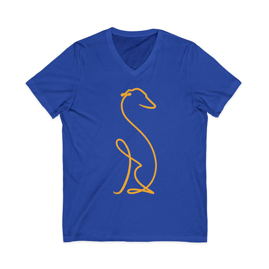 Minimalist Line Art Greyhound V-Neck Tee