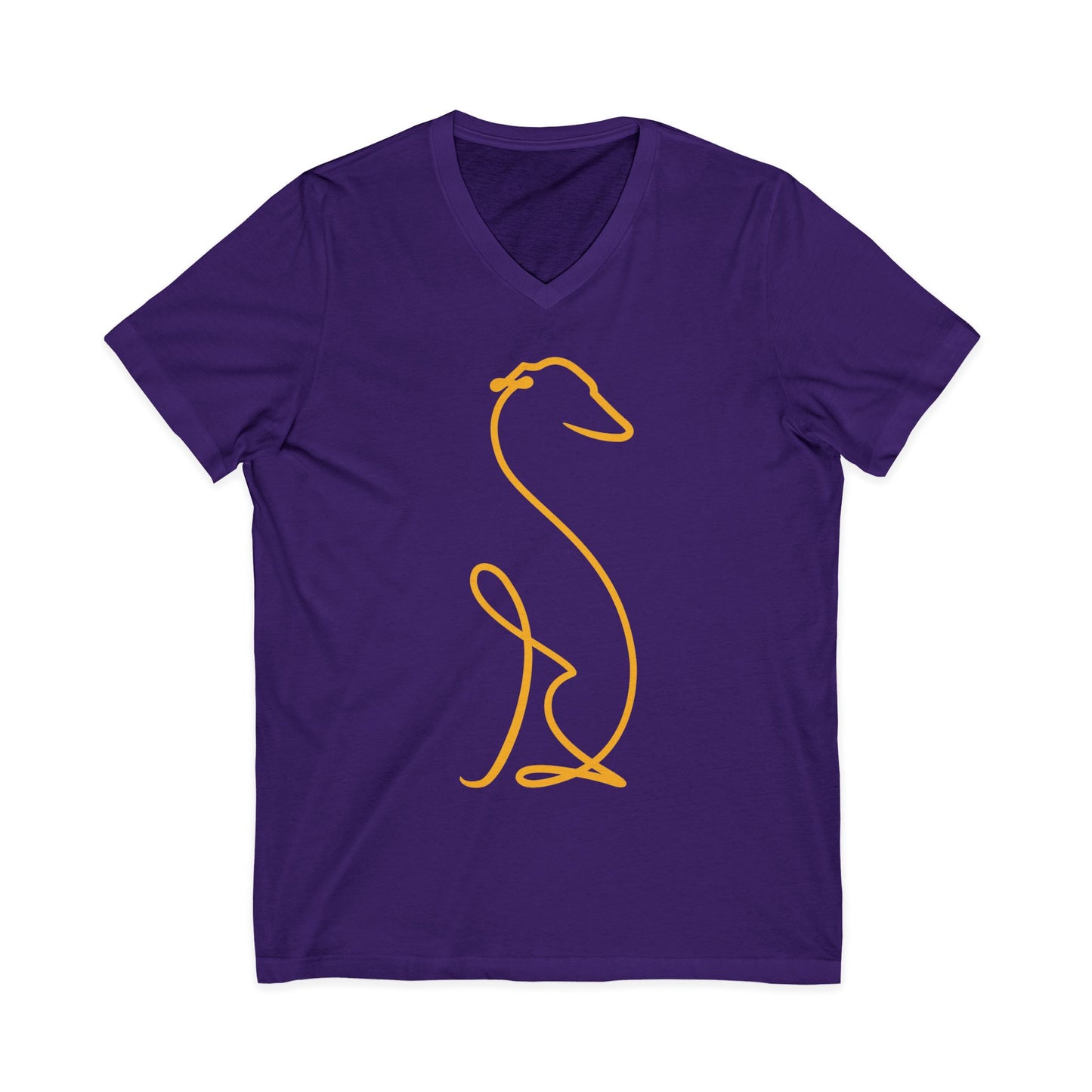 Minimalist Line Art Greyhound V-Neck Tee