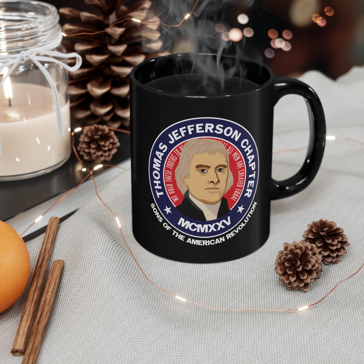 Thomas Jefferson Chapter 11oz Black Mug