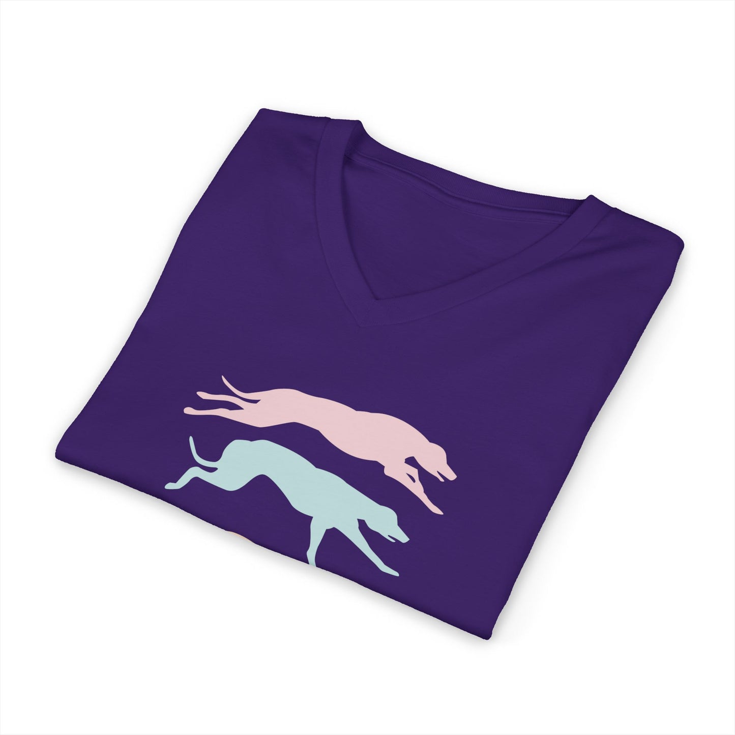 Pastel Greyhound Running Tee — Graceful Striding Greyhound Pattern